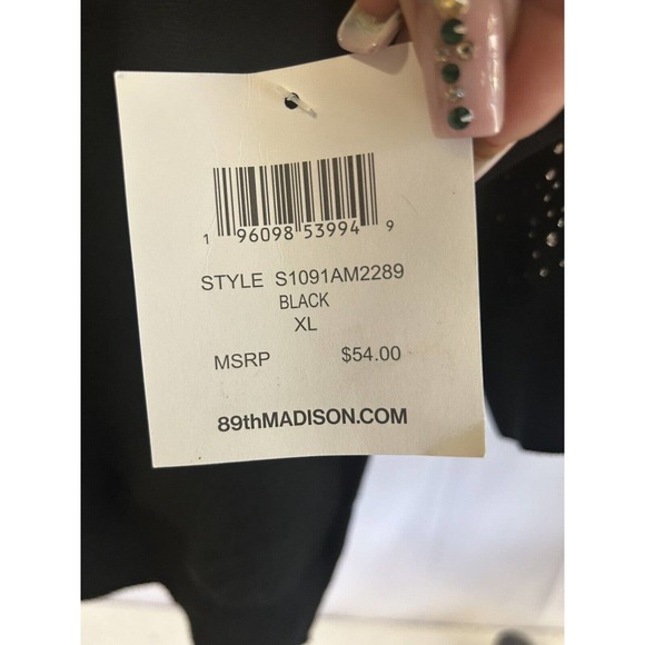 89th + Madison (Style S1091AM2289 Black ) with Rhinestone accent XL NWT - Picture 6 of 6